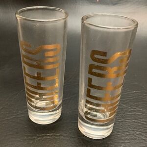 Target 2013 Gold Cheers Shot Glasses Set 2 Hand Wash